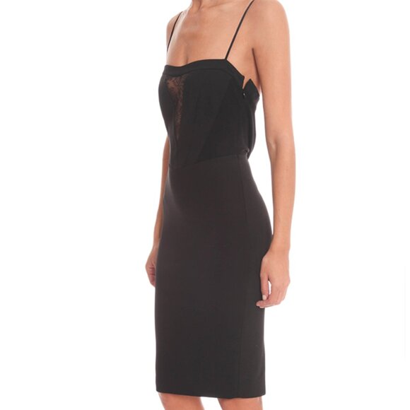 Classic Lace-Embellished Designer Noam Hanoch Cowl Back Pencil Dress Size 0 - Picture 2 of 4